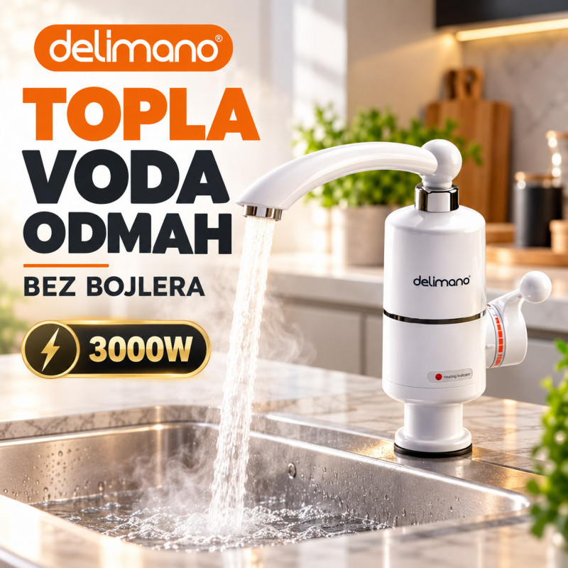 Delimano slavina sa instant grejačem – topla voda bez bojlera