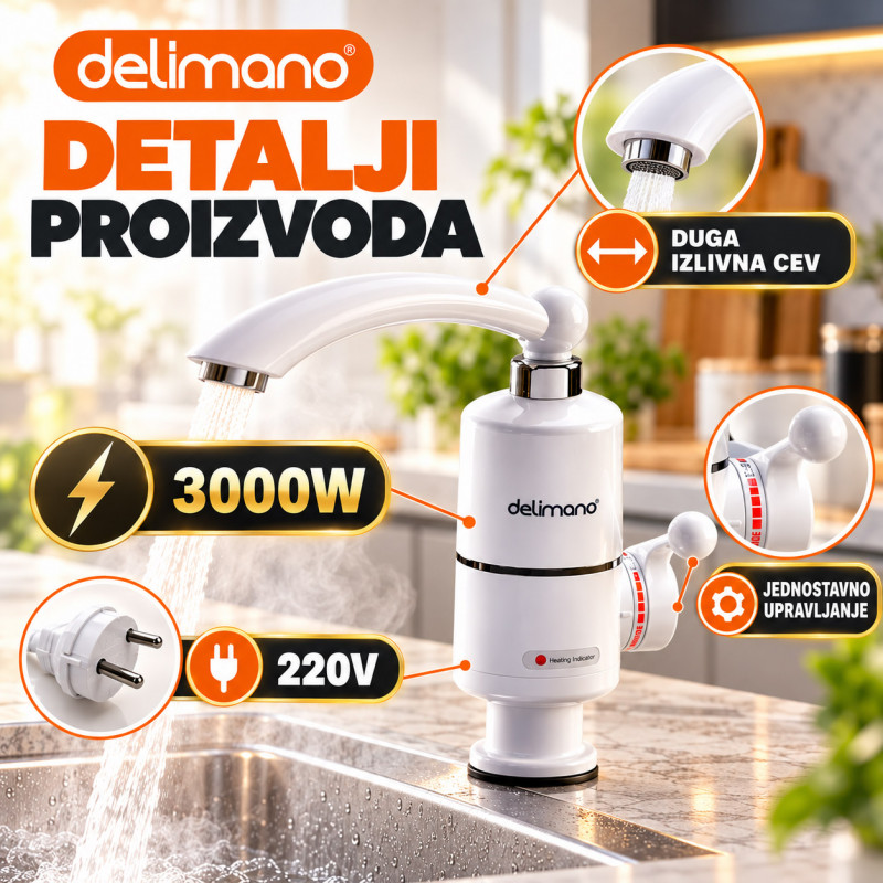 Delimano slavina sa instant grejačem – topla voda bez bojlera