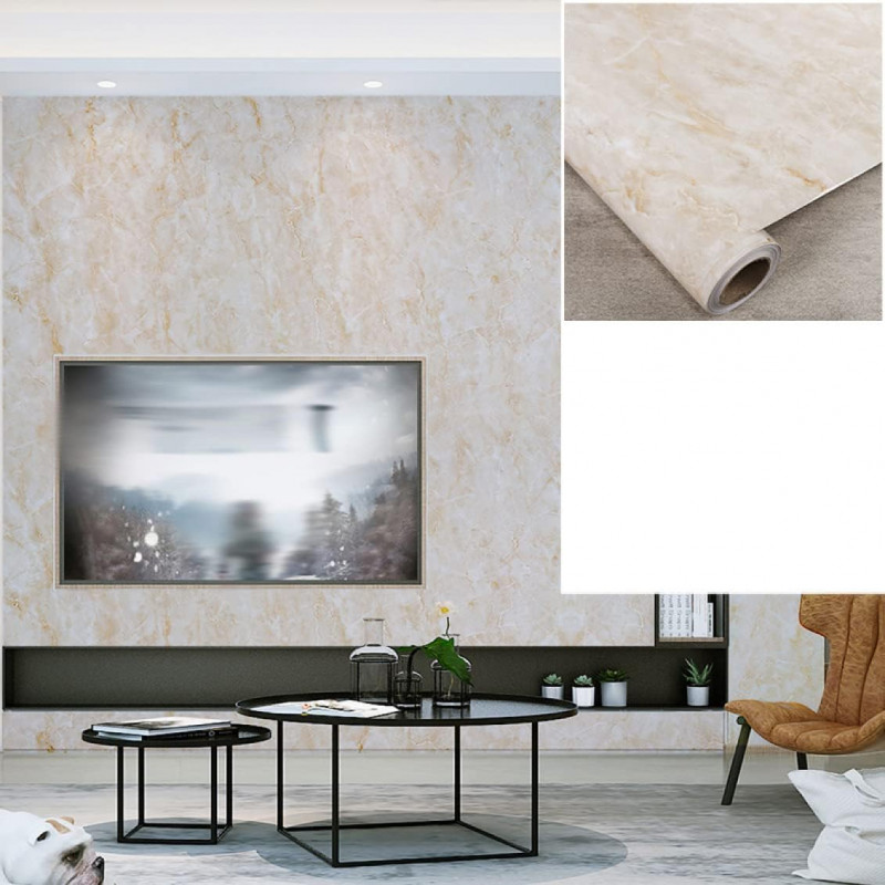 Samolepljiva folija za nameštaj 1m x 60cm - efekat žutog mermera