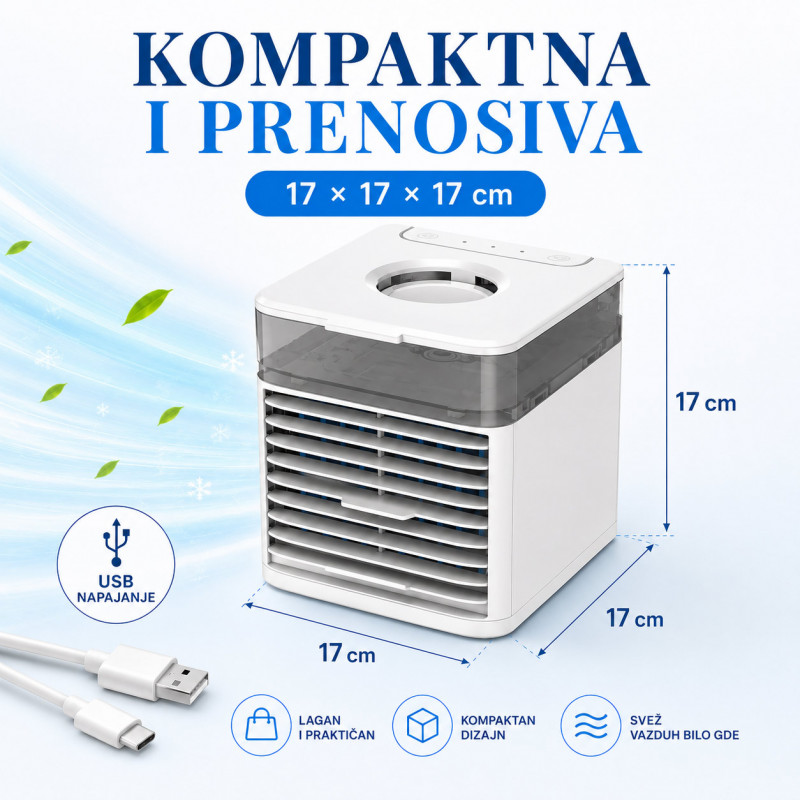 Mini prenosiva klima za osveženje – rashladi svoj kutak za par trenutaka