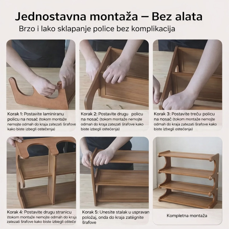 BAMBOO LINE - Vertikalni stalak-cipelarnik na 4 nivoa