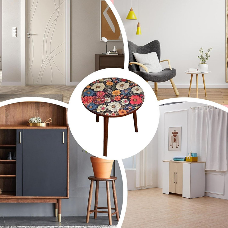 Flower Touch - Drveni retro stočić