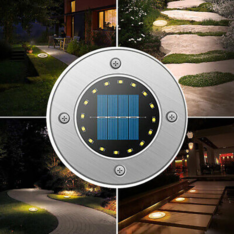 Disk Lights - Baštenske solarne disk ubodne lampe 4 kom