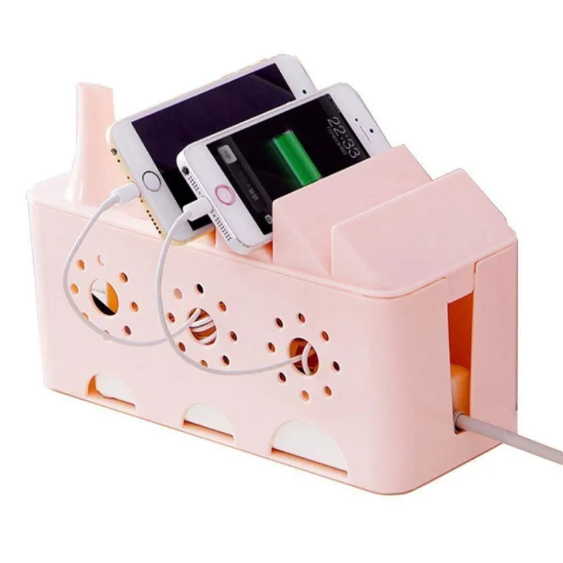 Mini Cable Box - Mini kutija za prikrivanje kablova + držač telefona