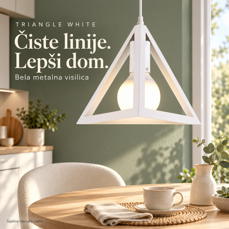 Triangle White - moderna metalna visilica trouglastog izgleda