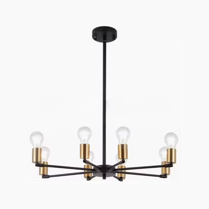 Orbit 6 – crno-zlatni plafonski luster sa šest svetlosnih tačaka