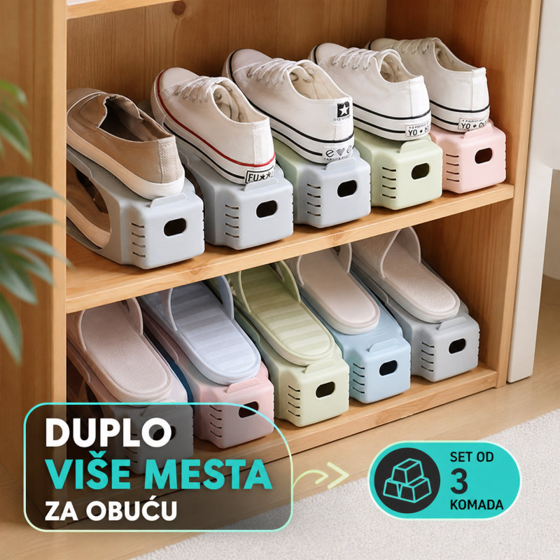 Set od 3 organizatora za obuću – Duplo više mesta u ormariću