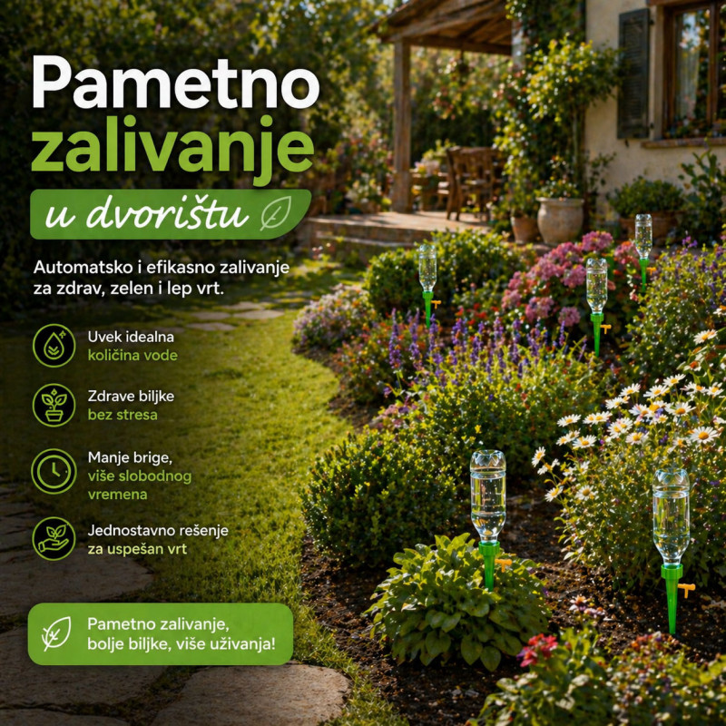 Pametna prskalica kap-po-kap 10 komada – Savršeno zalivanje bez muke i rasipanja vode