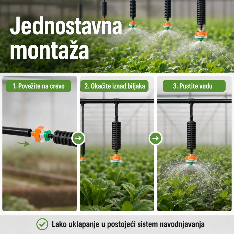 Viseća prskalica za navodnjavanje i orošavanje biljaka – za baštu, plastenik i dvorište