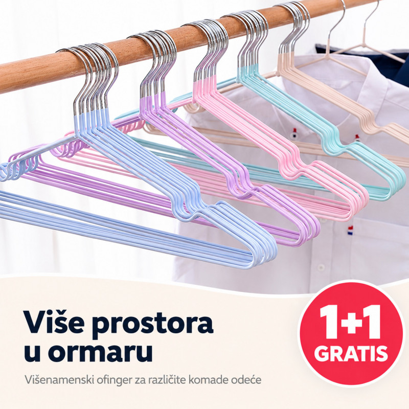1+1 GRATIS Višenamenski ofinger za različite komade odeće u raznim bojama
