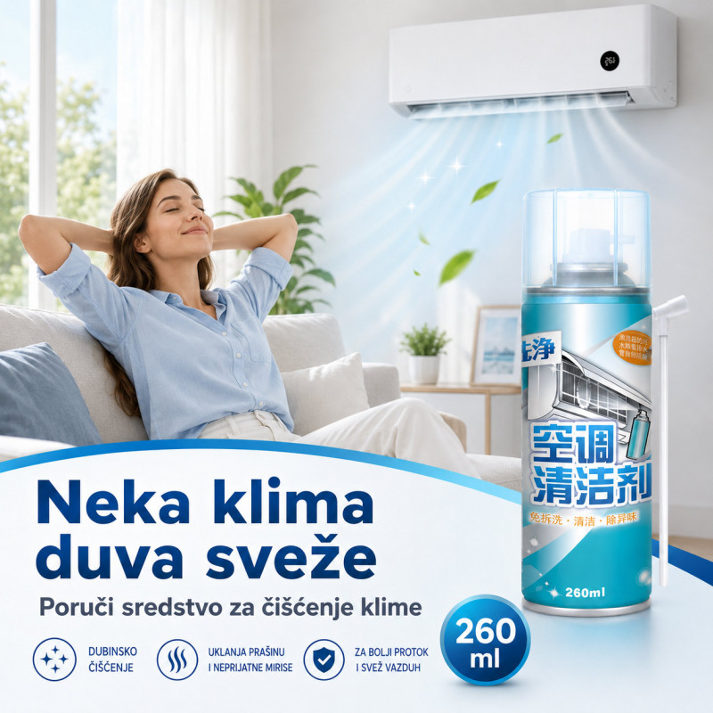 Sredstvo za čišćenje unutrašnje jedinice klime 260 ml u spreju