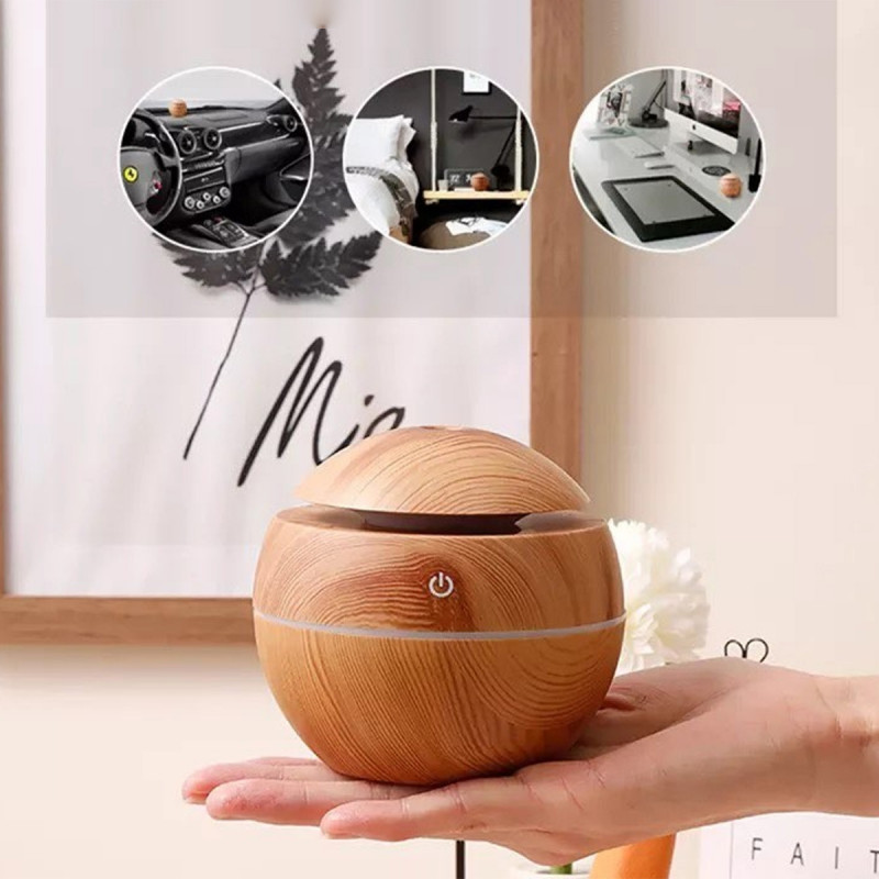 Wood Aura Mist difuzer - osveživač vazduha sa LED svetlom