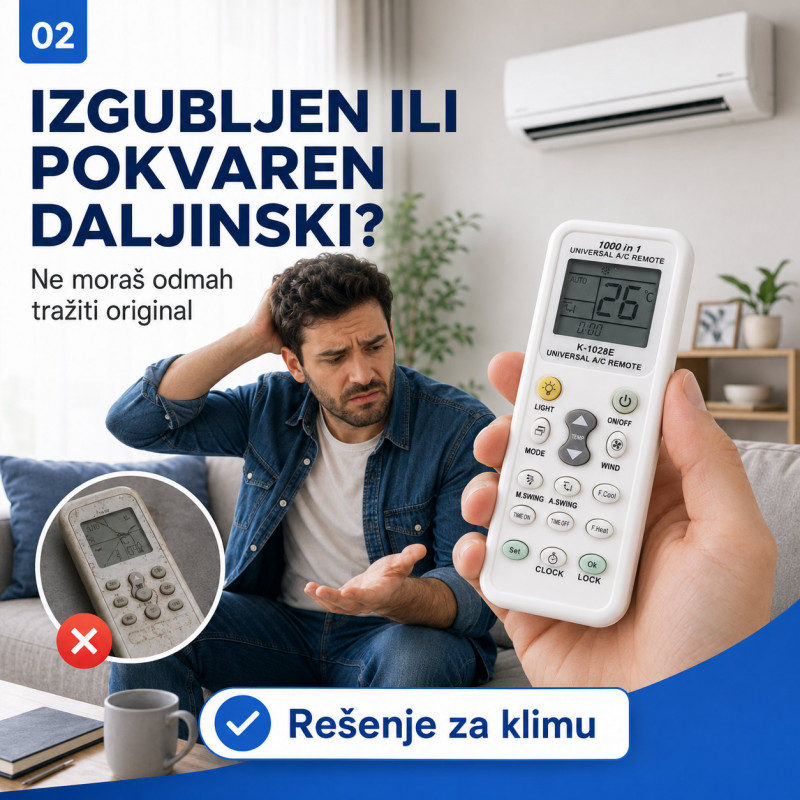 Univerzalni daljinski upravljač za klima uređaje – zamena za izgubljen ili pokvaren daljinski