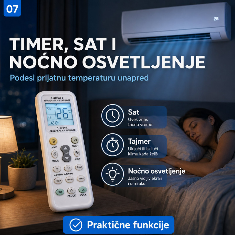 Univerzalni daljinski upravljač za klima uređaje – zamena za izgubljen ili pokvaren daljinski