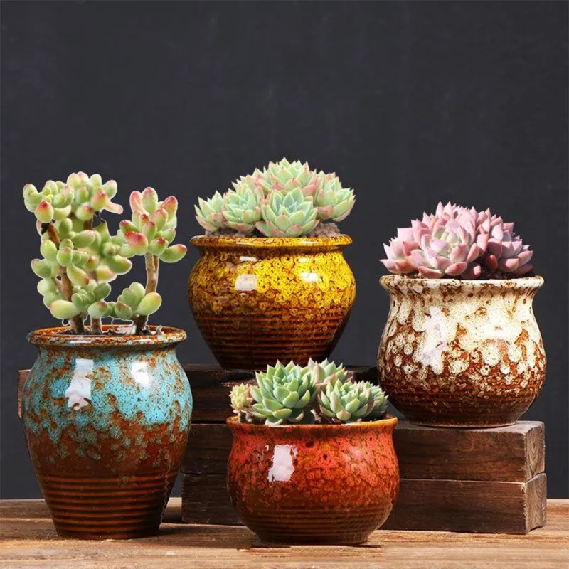 Rustic flower pots kolekcija - 4 keramičke saksije rustičnog dizajna