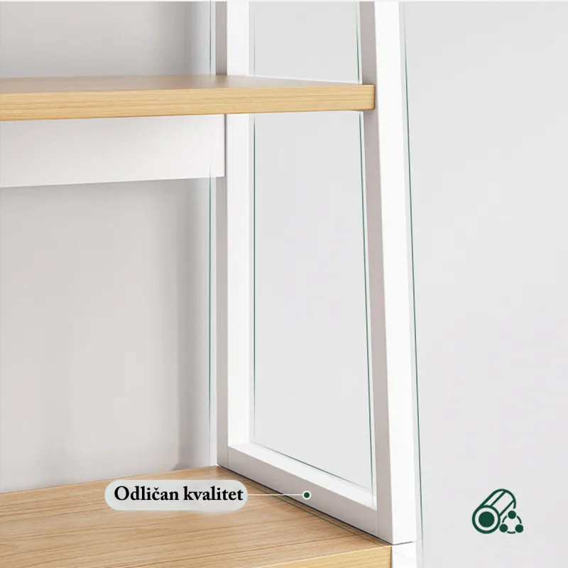 White Nordic Rack  - višenamenska komoda sa ostavom za skladištenje u beloj boji