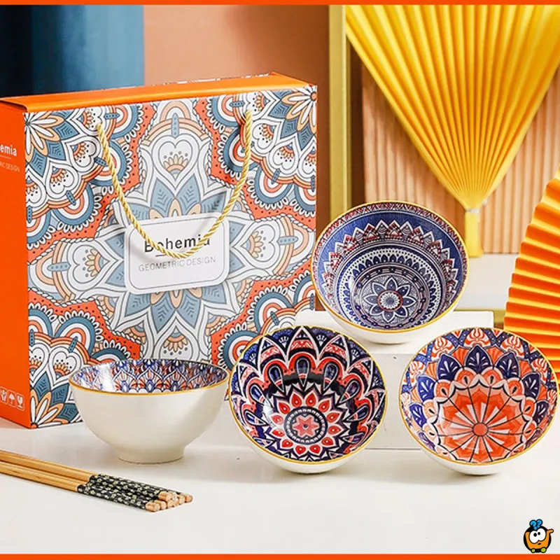 Bohemia keramički poklon set - 4 činija u lux pakovanju