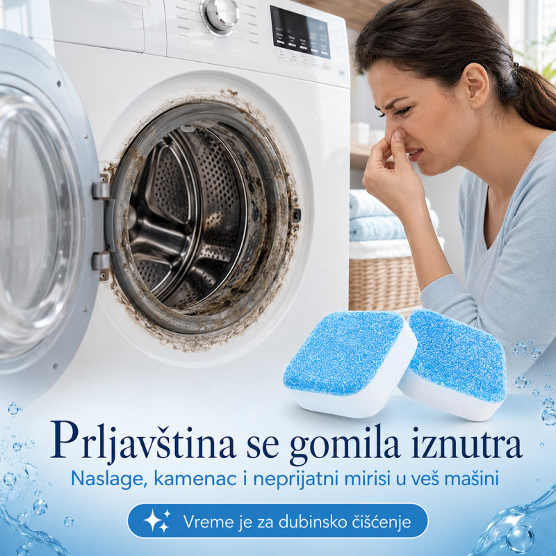 Set od 5 tableta za dubinsko čišćenje veš mašine