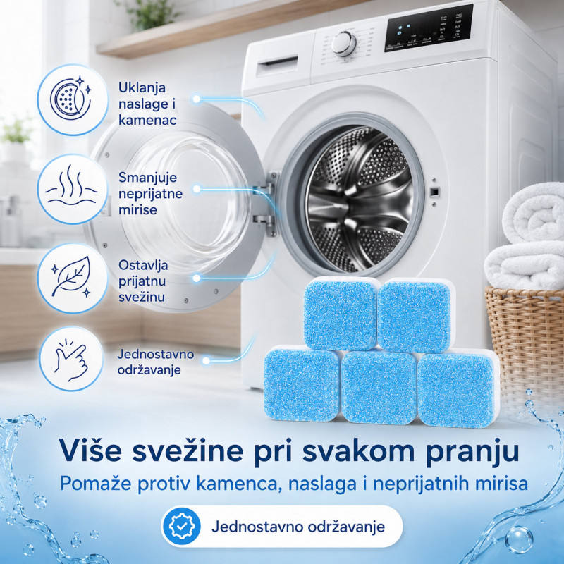 Set od 5 tableta za dubinsko čišćenje veš mašine