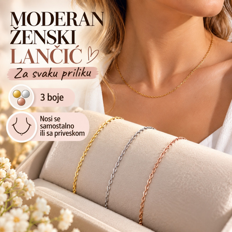 Moderan ženski lančić za svaku priliku