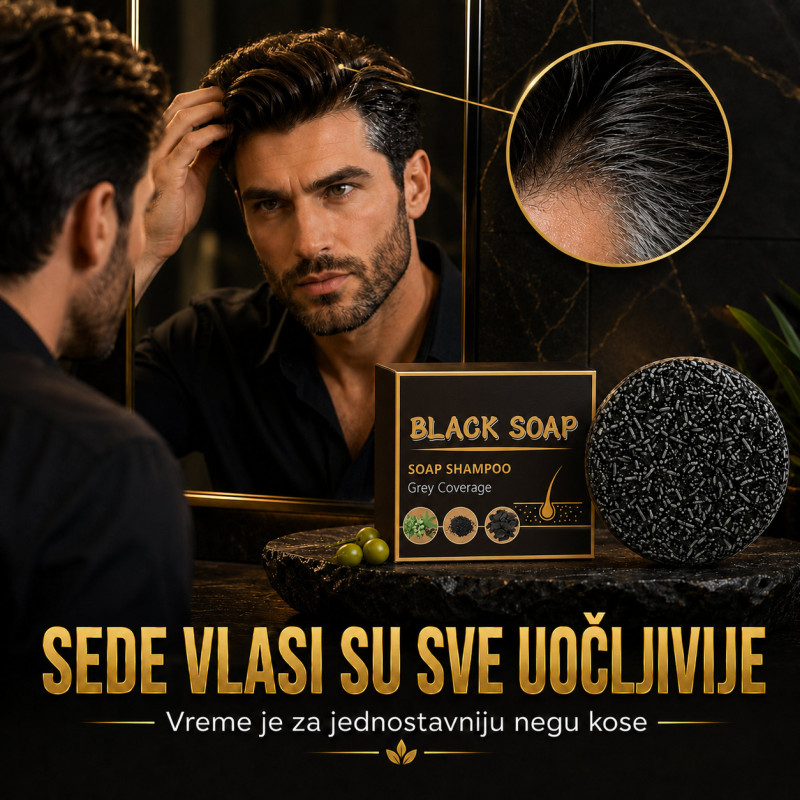 Vratite prirodnu boju kose - Black Soap prirodni sapun za sedu kosu