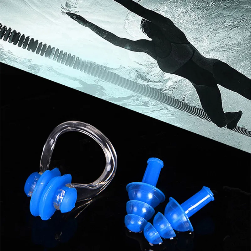 Set za plivanje-čepići za uši i štipaljka za nos