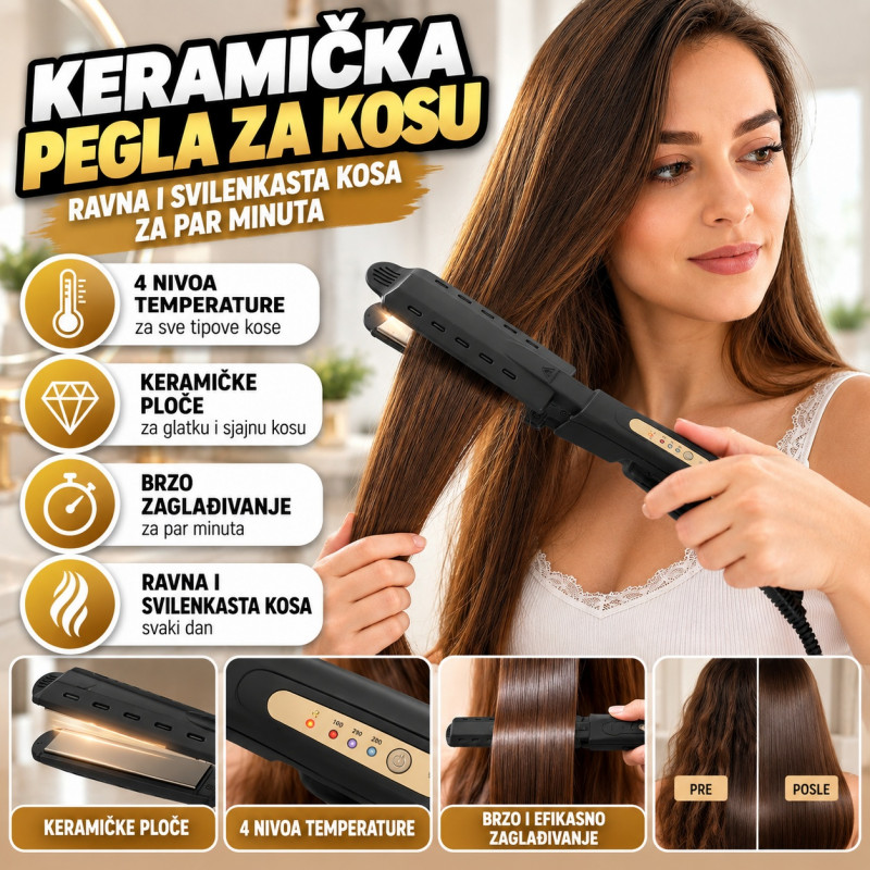 Keramička pegla za kosu – ravna i svilenkasta kosa za par minuta