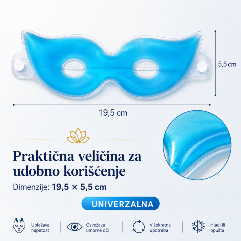 Gel maska za predeo oko očiju - za odmorne oči bez podočnjaka