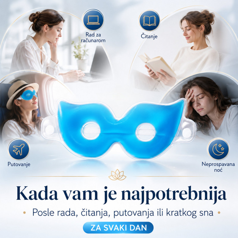 Gel maska za predeo oko očiju - za odmorne oči bez podočnjaka