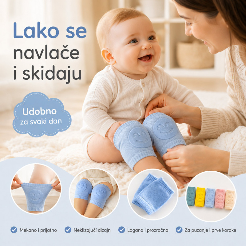 Mekani neklizajući štitnici za kolena za bebe – za puzanje i prohodavanje