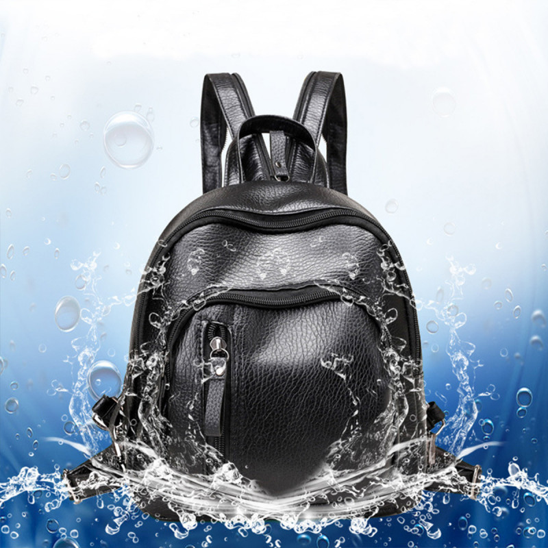 All-Match Backpack - Ženski crni ranac od eko kože 
