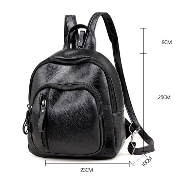 All-Match Backpack - Ženski crni ranac od eko kože 