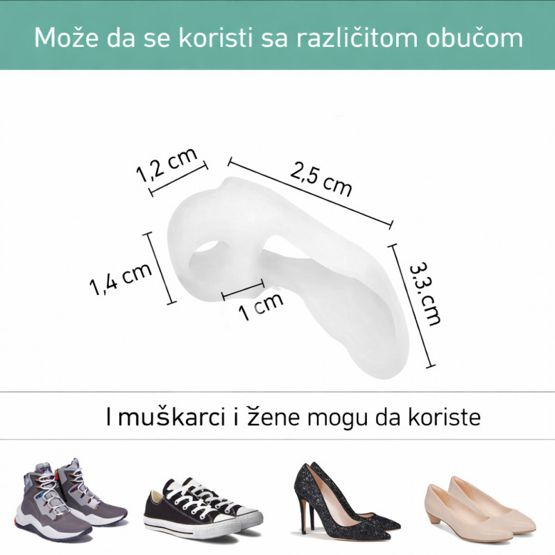 Silikonski ortopedski zaštitni separator za palac i čukljeve