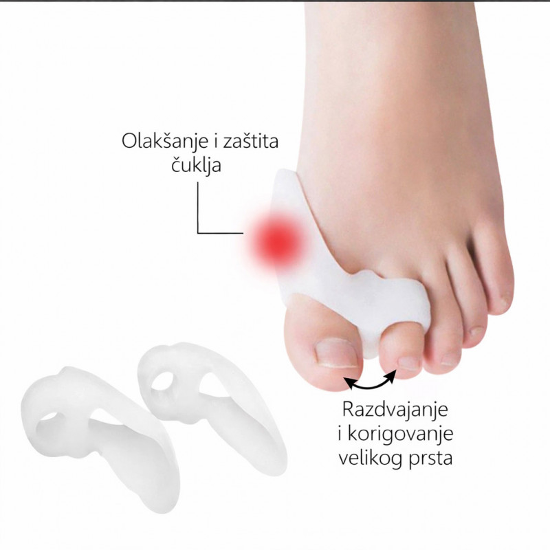 Silikonski ortopedski zaštitni separator za palac i čukljeve