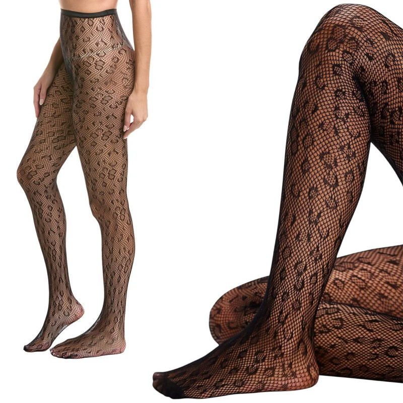 Zavodljive crne mrežaste unihopke sa leopard dezenom