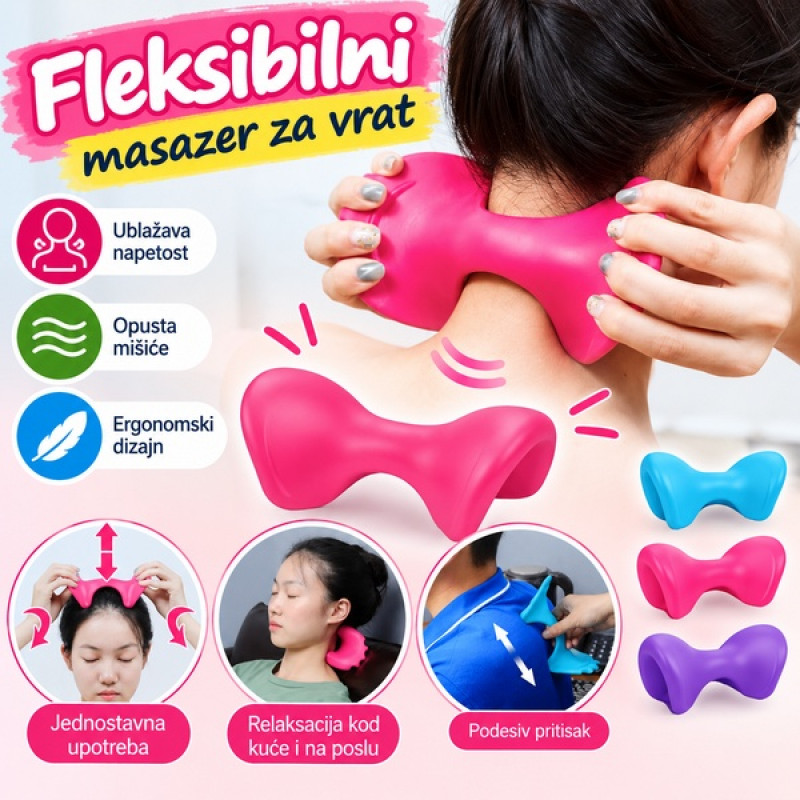 Fleksibilni ergonomski masazer za vrat