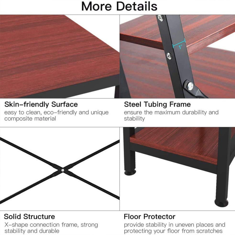 Funkcionalan radni sto sa 4 police za lične stvari - boja drveta