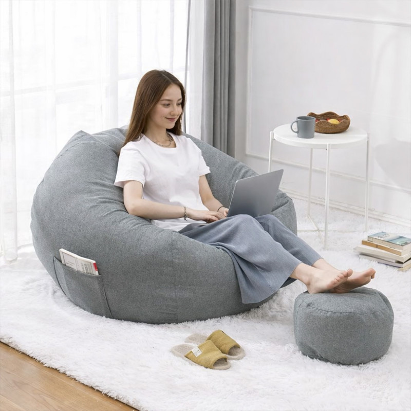 Lazy Bean Bag - Udobna Lazy Bag fotelja sa tabureom u setu
