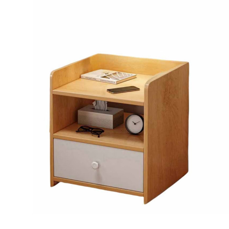WOODLY OAK Brown - noćni stočić sa fiokom i otvorenim policama