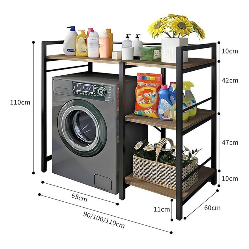 Steel Space Pro - Premium stalak sa policama iznad veš mašine
