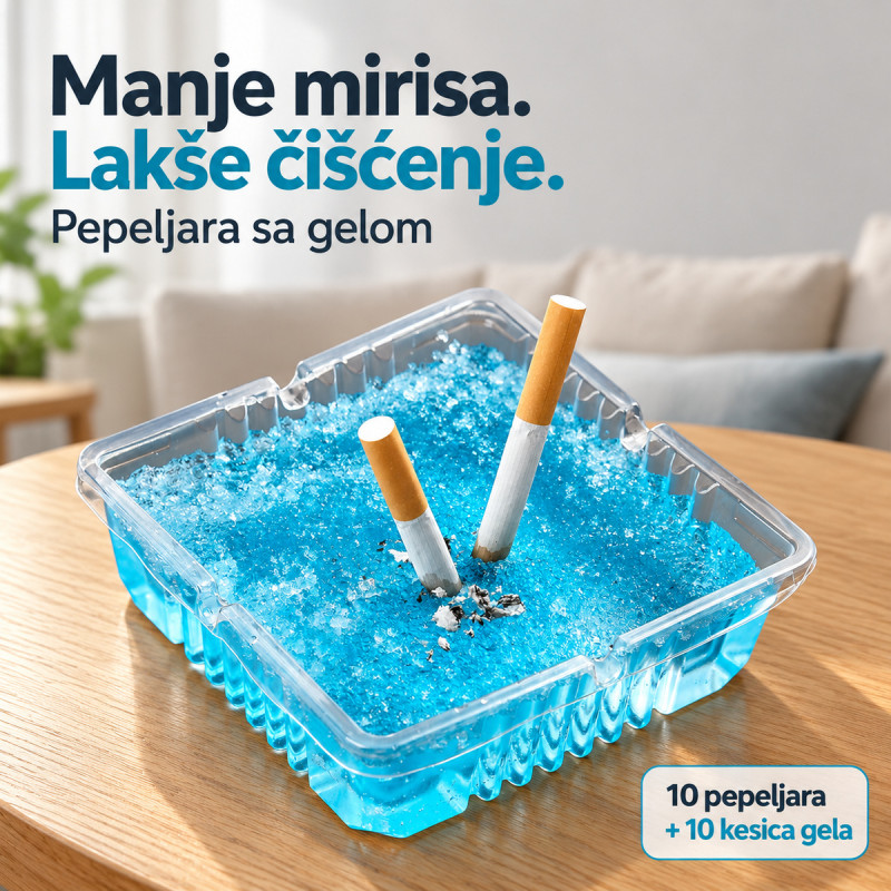 Pepeljara sa gelom koji neutrališe duvanski dim
