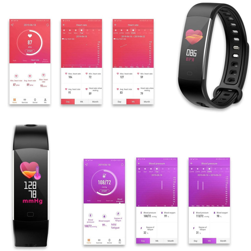 Black Smart Band - Pametna fitnes narukvica
