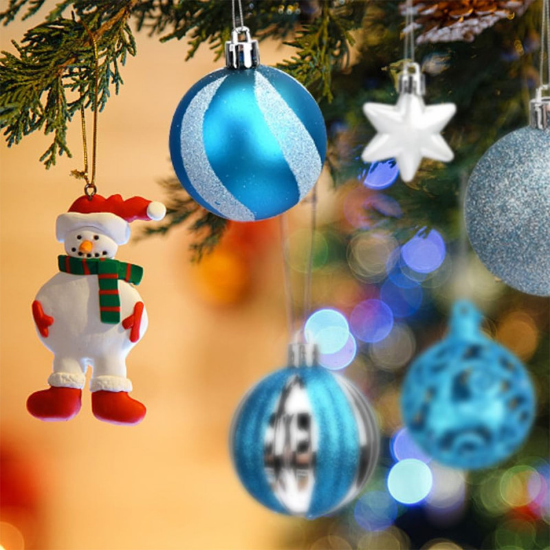 White-Blue Shine set - 42 magična ukrasa za jelku u plavim i belim nijansama