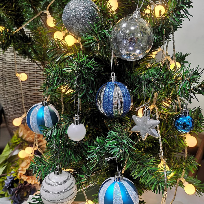 White-Blue Shine set - 42 magična ukrasa za jelku u plavim i belim nijansama