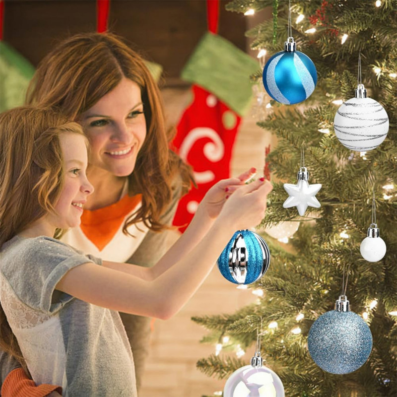 White-Blue Shine set - 42 magična ukrasa za jelku u plavim i belim nijansama