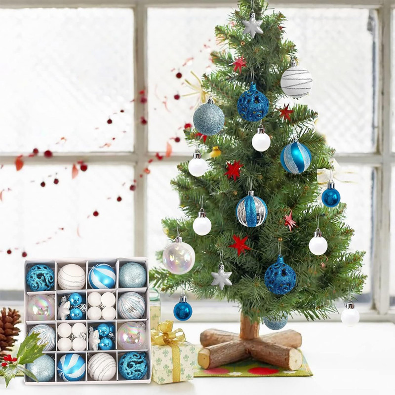 White-Blue Shine set - 42 magična ukrasa za jelku u plavim i belim nijansama