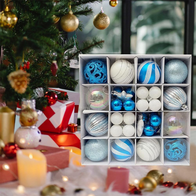 White-Blue Shine set - 42 magična ukrasa za jelku u plavim i belim nijansama