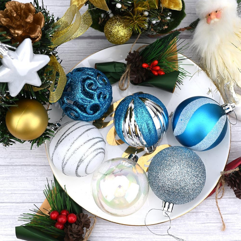 White-Blue Shine set - 42 magična ukrasa za jelku u plavim i belim nijansama