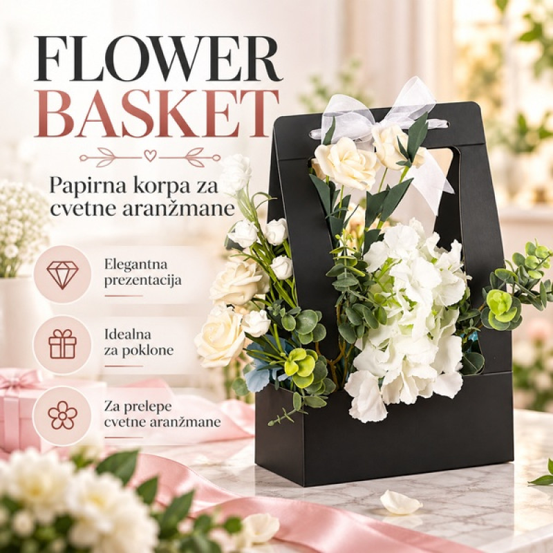 Flower Basket - Papirna korpa za cvetne aranžmane