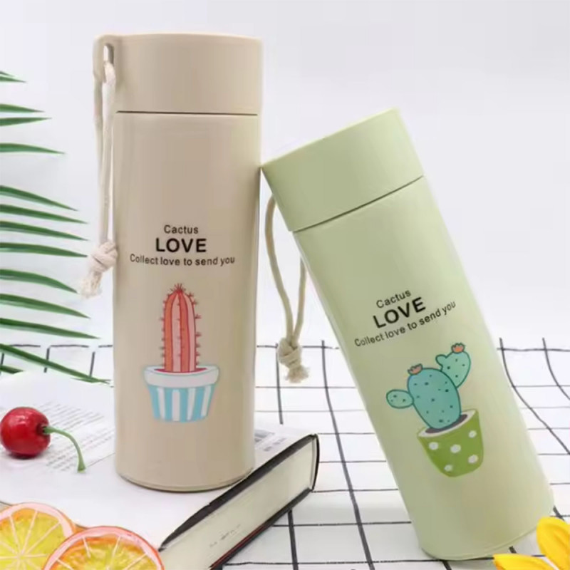 Love Cactus - Staklena boca sa poklopcem za napitke